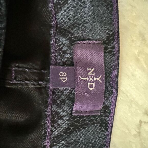 NYDJ Not Your Daughters Jeans Skinny Snakeskin navy Blue Stretch Pants Jeans 8P - Picture 3 of 8